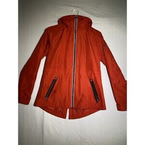 Michael Kors Womens Red Jacket Hooded Zipped Long Sleeve Size Small